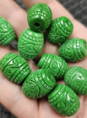 翡翠玉大孔路路通玉石挂件