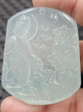 包邮翡翠玉观音玉石挂件巴山料