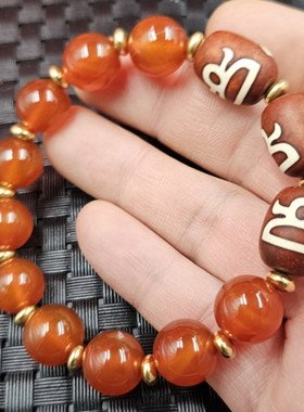 人物天珠路路通玉石手链冰种