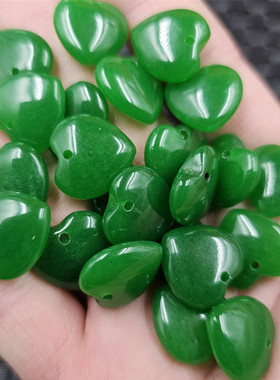 台湾碧玉心形玉石挂件