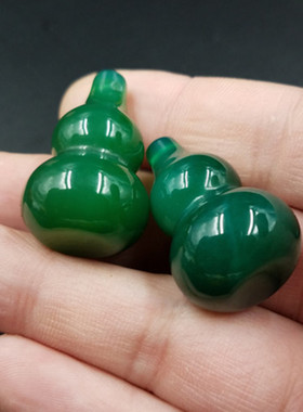 高档精美天然玉石a货绿玉髓葫芦挂件 玉髓立体葫芦吊坠玉石葫芦