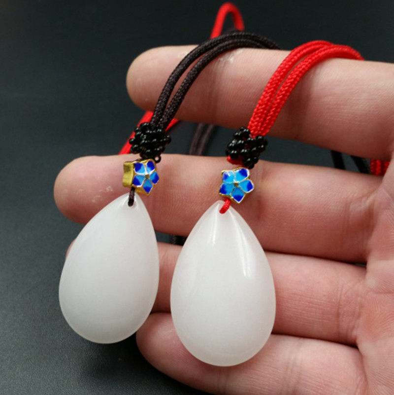 天然玉石a货新疆和田白玉水滴玉挂件石英岩玉水滴吊坠玉坠