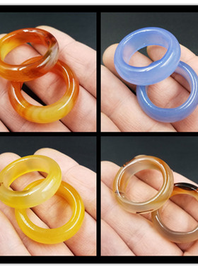 饰品戒指新款天然a货紫色玉髓