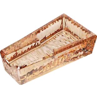 新款时尚雪茄烟灰缸创意雕刻加厚大号水晶玻璃家用办公室烟灰缸