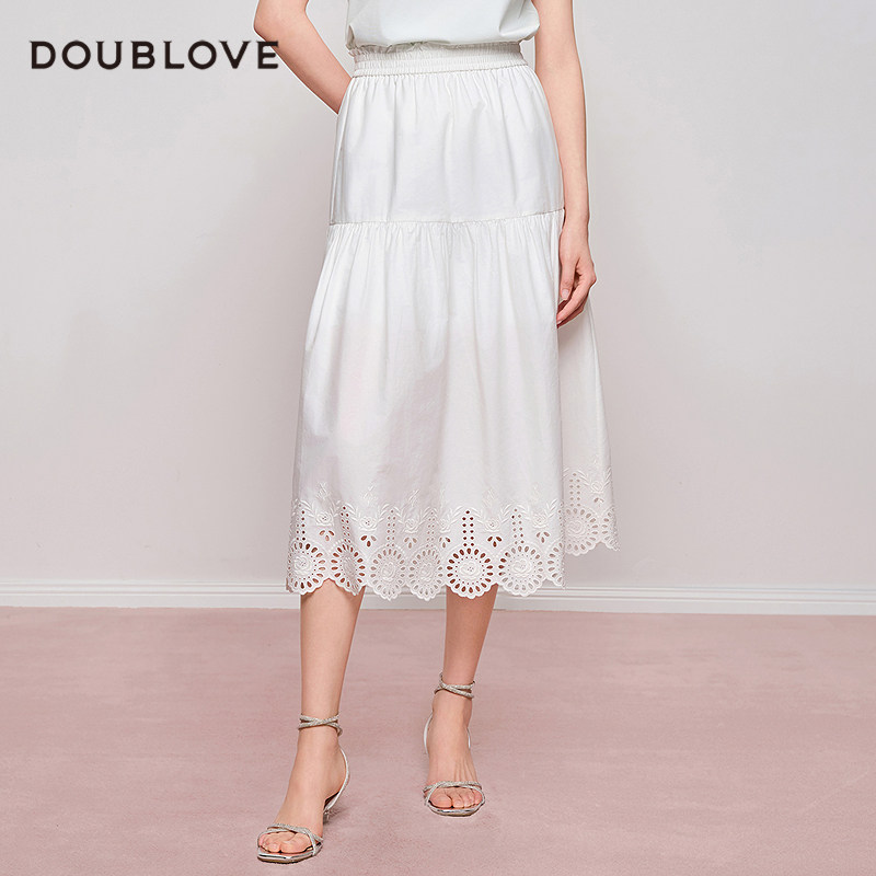 【森系小白裙】棉刺绣半身裙甜美