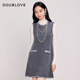 星光慕斯纱 小香风羊毛针织连衣裙背心裙DOUBLOVE贝爱25秋新款