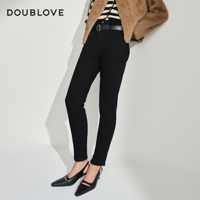 【微绒小脚裤】高腰修身牛仔裤显瘦DOUBLOVE贝爱 新款