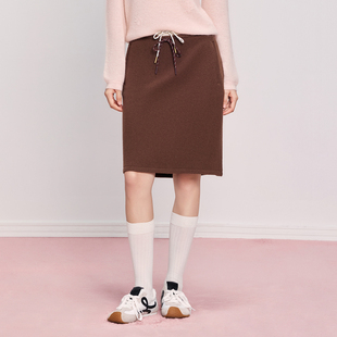 【高阶轻户外】松弛运动风羊毛直筒半身裙DOUBLOVE贝爱25冬季新款