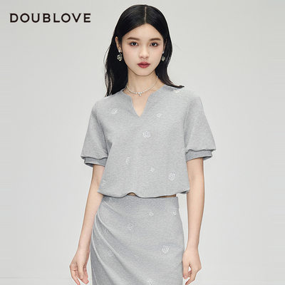 【轻运动卫衣】V领休闲上衣甜美