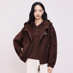 【轻暖双面呢】一手长连帽羊毛大衣含羊绒DOUBLOVE贝爱25冬季新款