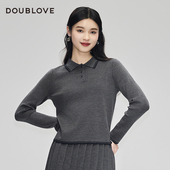 miu系少女感 复古针织衫 长袖 含羊毛DOUBLOVE贝爱春季 新款