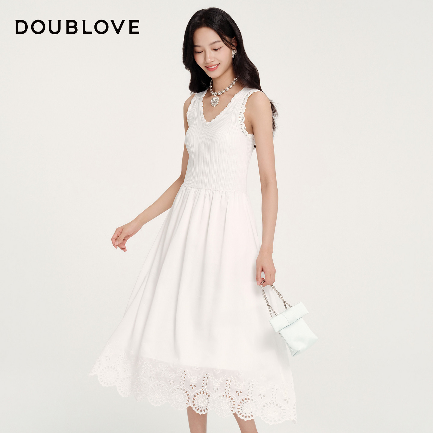 【芭蕾瘦瘦裙】雪糕丝针织连衣裙背心裙DOUBLOVE贝爱2026春季新款