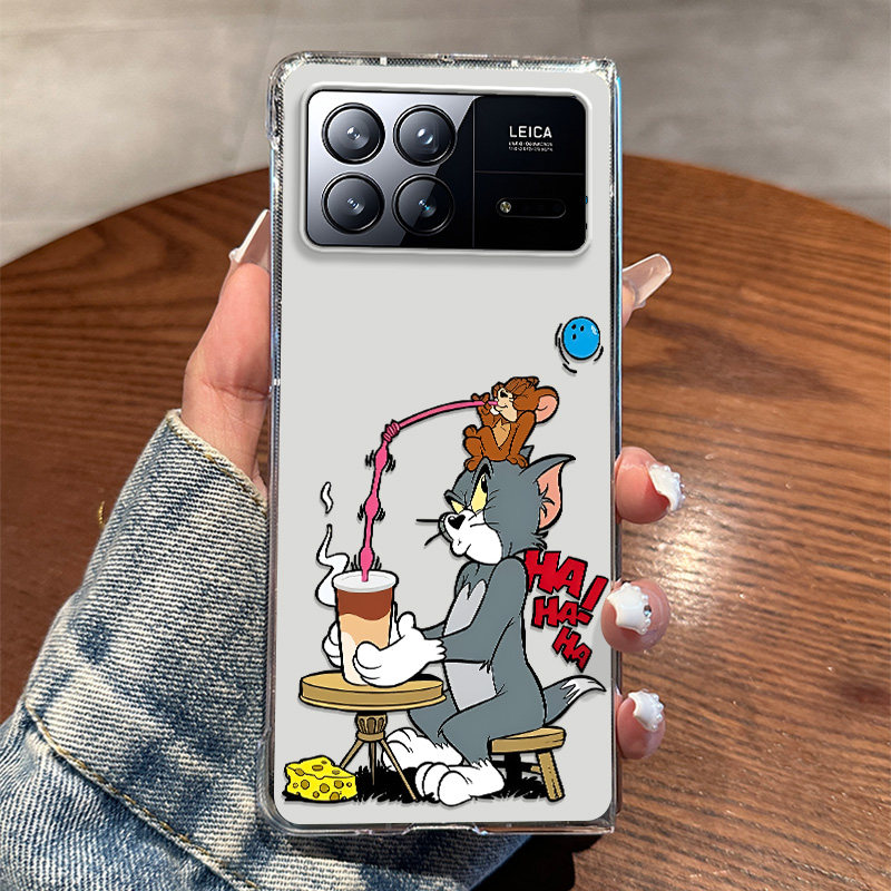 适用小米MIXFold3手机壳新款防摔全包搞怪煮咖啡汤姆高级感透明壳ixfold3折叠屏防摔保护套高档男女款网红款