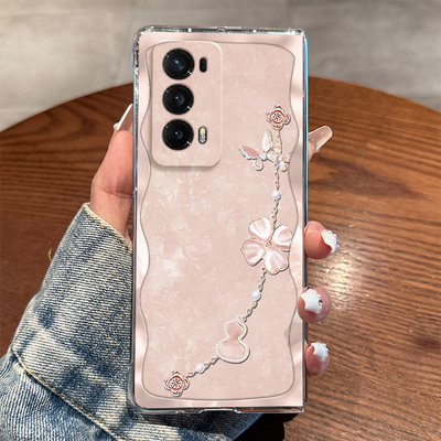 适用荣耀MagicV2手机壳2025新款至臻防摔全包蝴蝶四叶草珍珠高颜值MagicV2RSR折叠屏保护套超薄男女款网红