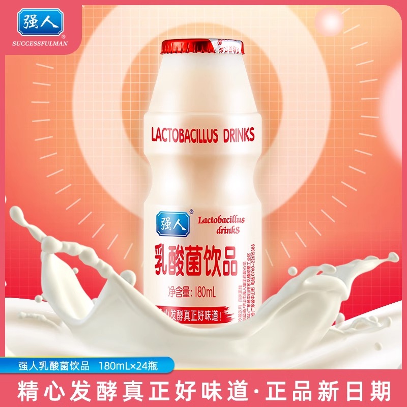 强人乳酸菌饮料180ml*24瓶含乳