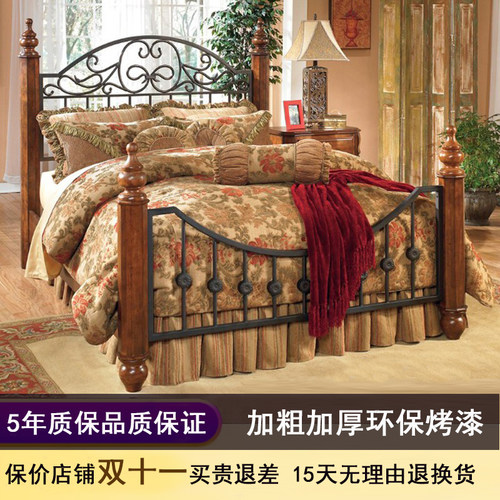 北美黑胡桃木实木床双人床原木