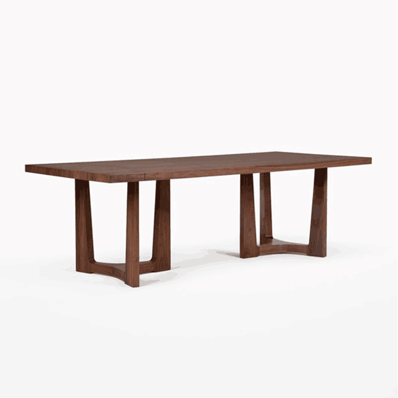 全实木长桌原木黑胡桃木北欧餐桌