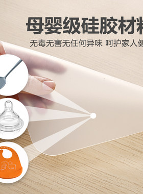 乐沃【纯硅胶半透明】防烫餐桌垫