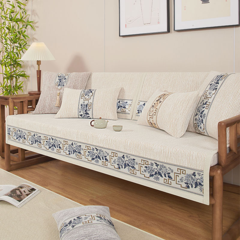 新中式沙发垫套罩2026新款高档实木坐垫四季通用防滑红木盖布巾