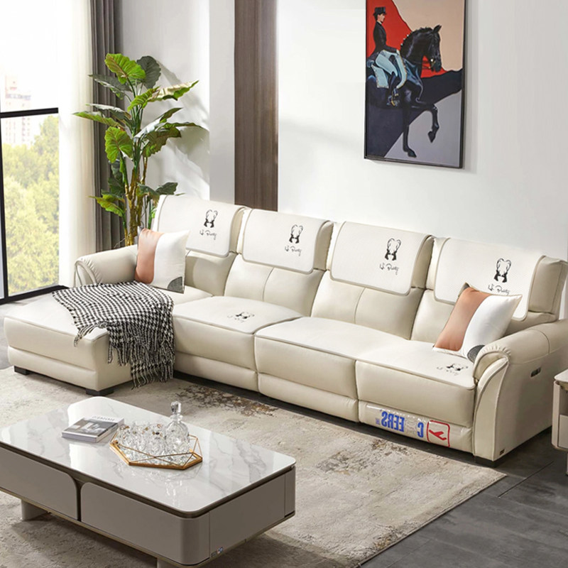 高级感皮沙发垫防滑四季通用顾家贵妃套罩轻奢芝华士直排真皮坐垫