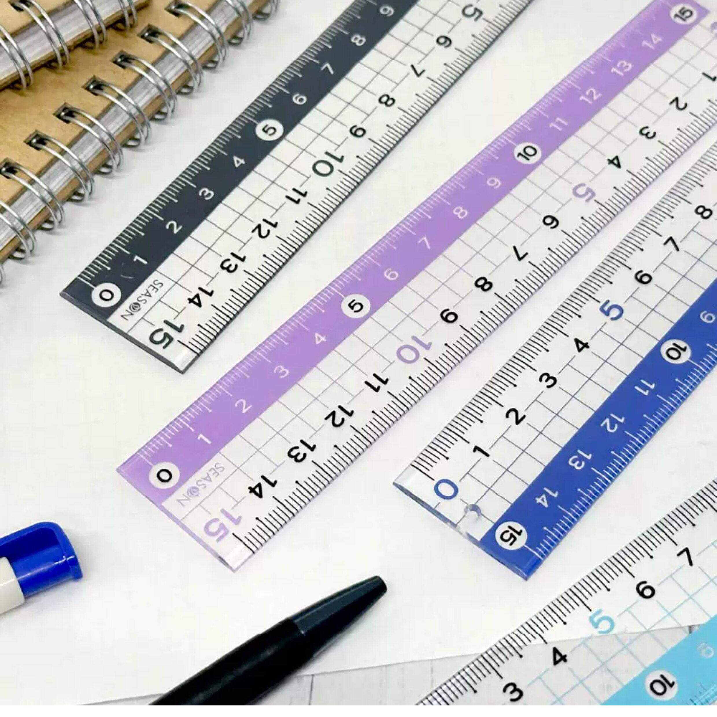 SEASON台湾四季护眼尺15公分直尺加大字体双边都可测量学生文具