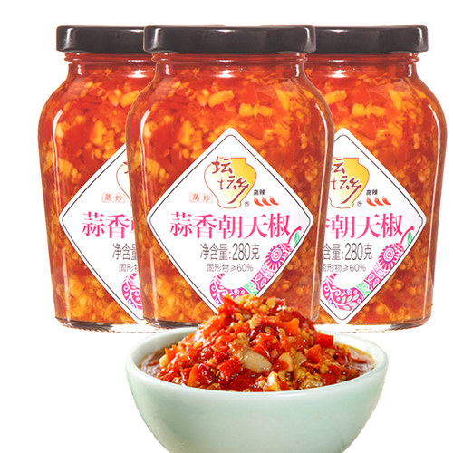 坛坛乡蒜香辣椒酱280g湖南下饭菜