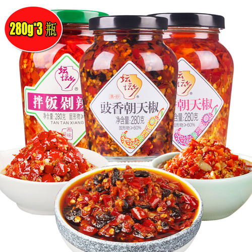 坛坛乡朝天椒280g*3瓶蒜香朝天椒