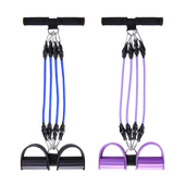 三用脚蹬拉力器瘦腰瘦肚子运动仰卧起坐辅助健身器材家用弹拉力绳