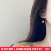 热销 两戴小众金属风银针耳钉 爆款 小秋千 设计师耳环2025新款