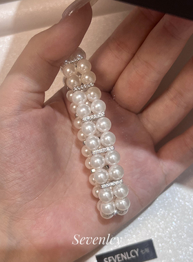 七与 新品【珠光星河】高品轻奢优雅双层珍珠闪锆弹力绳手链