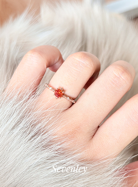 新品【微醺甜酒】新年限定超闪显白~红宝戒指复古老钱风