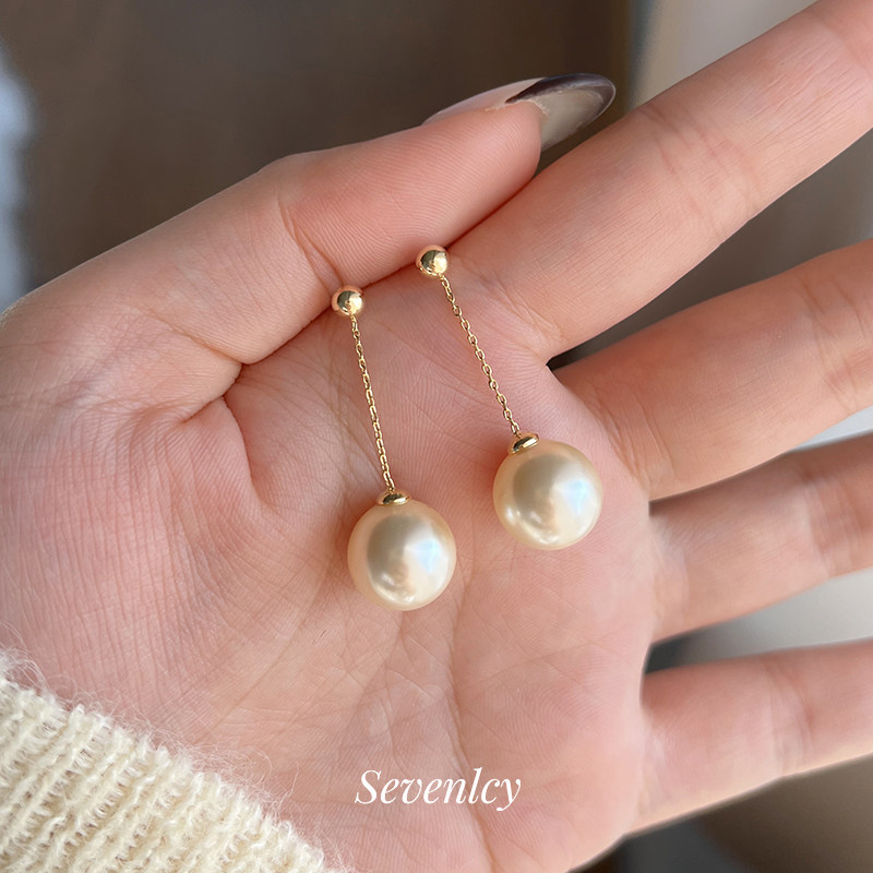 新品【珠光纱】气质天菜~超仙高亮施家珍珠耳钉耳坠长款