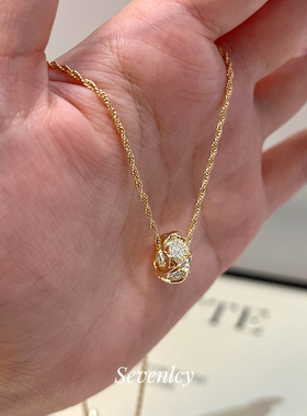 新品【星络转运】重工轻奢爆闪锆石小众设计感路路通项链