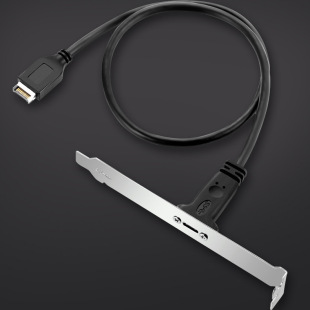 USB3.1延长线type 机挡板线主板延长线 e转typec双口转接卡后置带耳朵挡板线带螺母100W快充10Gb高速传输台式