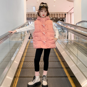 女童羽绒棉马甲秋冬款2023新款儿童加厚坎肩背心冬装大童马夹外穿