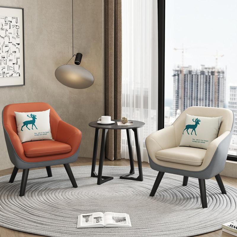 单人小沙发阳台桌椅三件套组合休闲区套装轻奢网红一桌两椅茶几