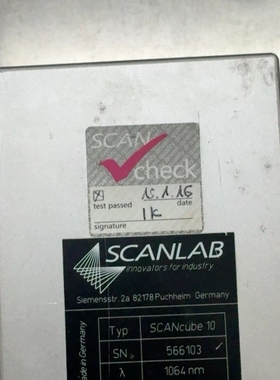 德国SCANLAB振镜，型号SCANcube 10，波长 议价