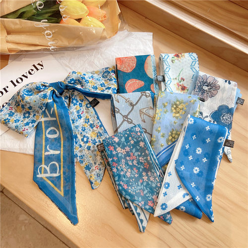 蓝色头发春夏新款丝巾