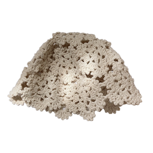 日系透气设计师款镂空帽子女小众棉质镂空夏季休闲渔夫帽网帽盆帽