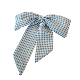 蓝色简约长条小丝巾女夏季双面发带领巾绑发扎丝带绑包飘带小头绳