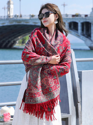 简牛春夏民族风女士流苏披肩保暖