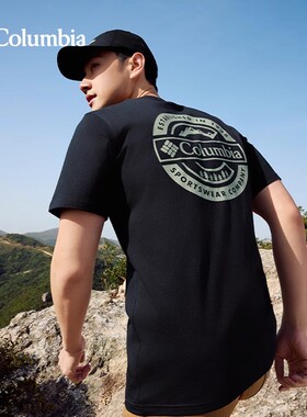 Columbia哥伦比亚户外25春夏新品男女同款舒适旅行短袖T恤AJ2960