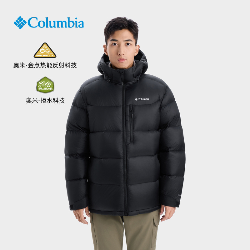 哥伦比亚户外男25秋冬新款拒水金点热能保暖700蓬羽绒服WM3592
