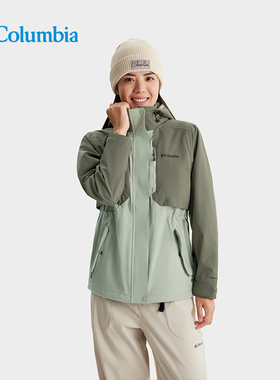 Columbia哥伦比亚户外女25秋冬新款银点热能防水冲锋衣XR3853