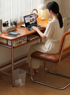 中古风实木书桌不占地方家用电脑小户型学习卧室包豪斯书房工作台