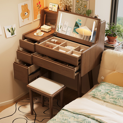 小户型梳妆台实木卧室化妆桌