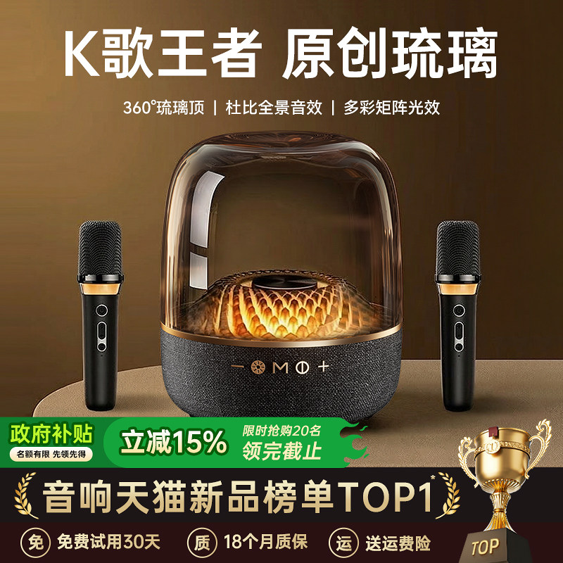 金运话筒音响一体麦克风家用K歌家庭ktv音响箱套装唱歌无线卡拉ok