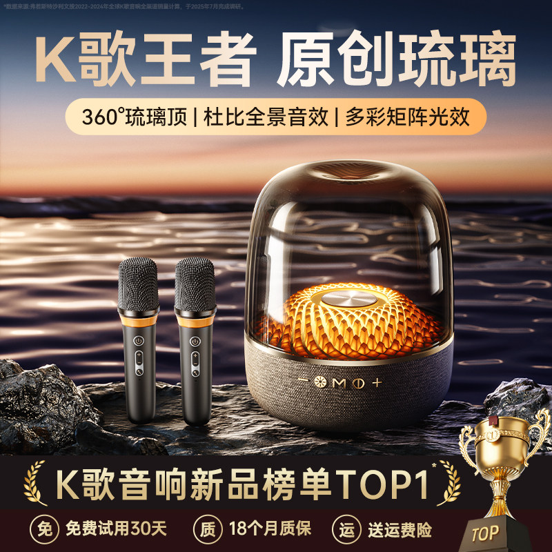 金运K歌音响话筒音响一体麦克风家庭ktv音响箱套装唱歌无线卡拉ok