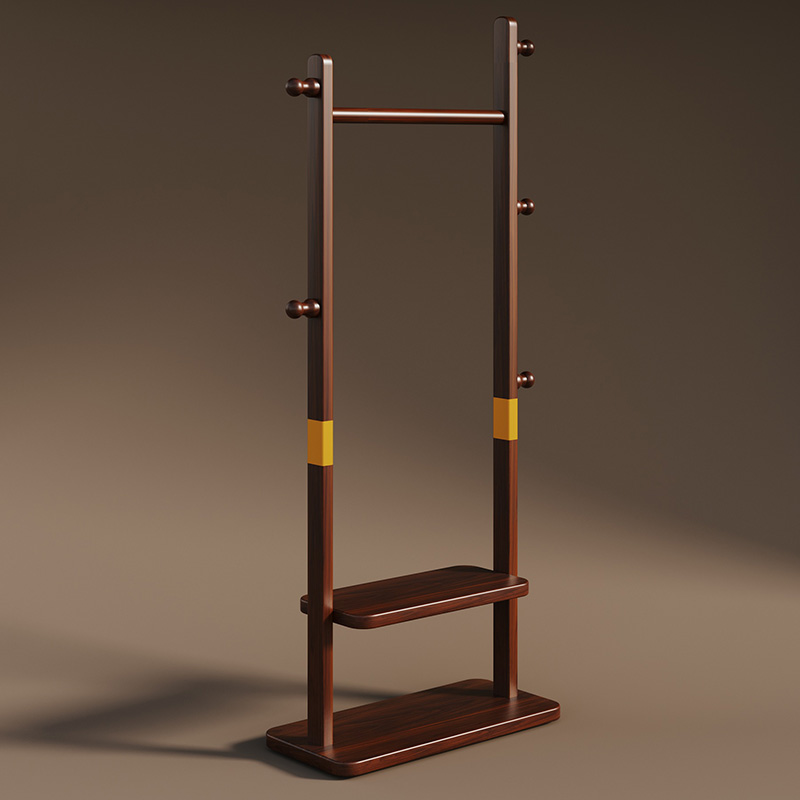 实木衣帽架小型落地卧室挂衣架子办公室客厅家用室内立式衣服挂架