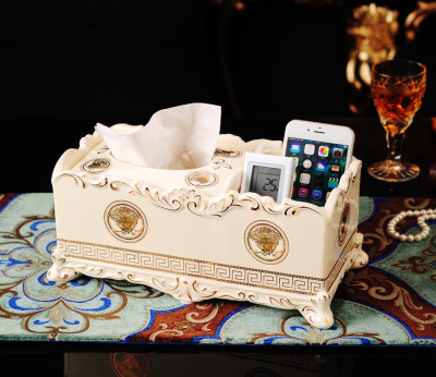 欧式陶瓷创意家居多功能纸巾盒